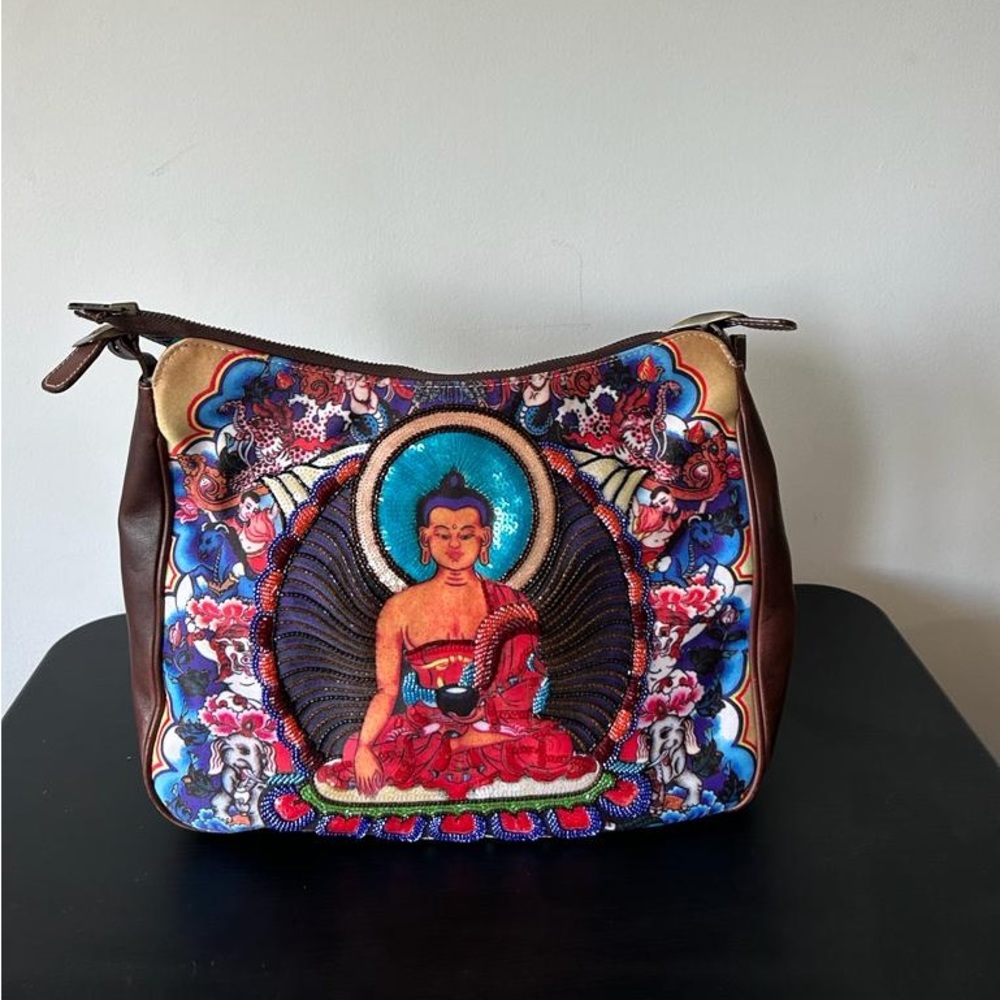 isabella fiore handbag Buddha purse beaded Rare Vintage Special Edition